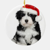Kersthond Havanese Puppy Dog Keramisch Ornament (Achterkant)