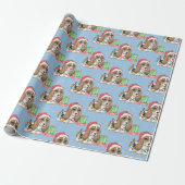 Kersthond hond in Snowflakes Cadeaupapier (Uitgerold)