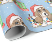 Kersthond hond in Snowflakes Cadeaupapier (Rol Hoek)