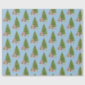 Kersthond hond in Snowflakes Cadeaupapier (Vlak)