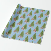 Kersthond hond in Snowflakes Cadeaupapier (Uitgerold)