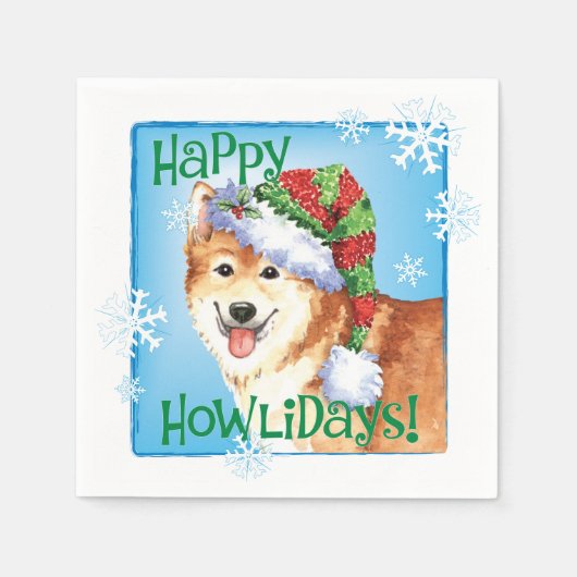 Kersthond IJslands Sheepdog Servet (Voorkant)