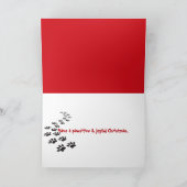 Kersthond in een hondenhok feestdagen kaart (Binnen)