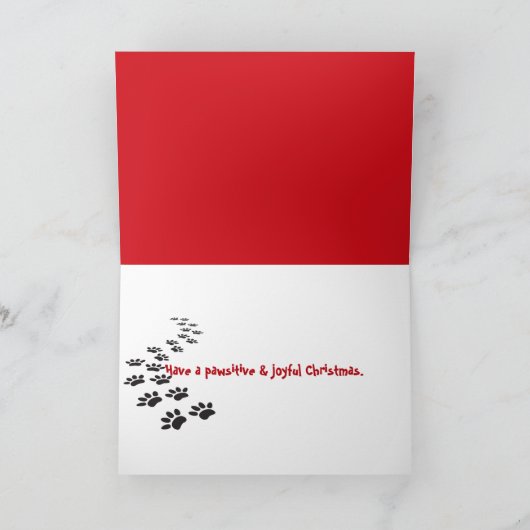 Kersthond in een hondenhok feestdagen kaart (Binnen)