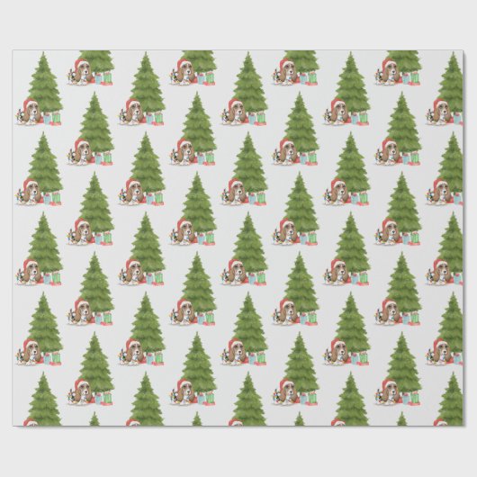 Kersthond in het licht cadeaupapier (Vlak)