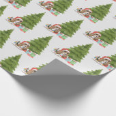 Kersthond in het licht cadeaupapier (Hoek)