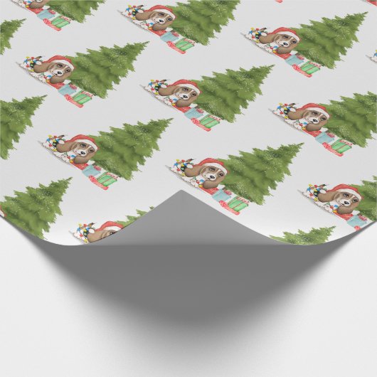 Kersthond in het licht cadeaupapier (Hoek)