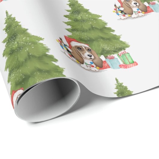 Kersthond in het licht cadeaupapier (Rol Hoek)