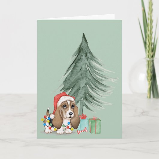 Kersthond in het licht kaart (Voorkant)