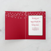 Kersthond in lichtjes verstrikt feestdagen kaart (Binnen)