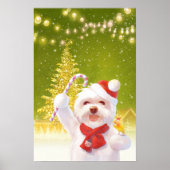 Kersthond in Santa Hat Poster (Voorkant)