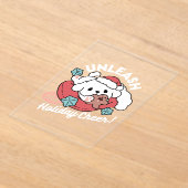 Kersthond in Santa Hat - Vakantie Cheer voor huisd Acryl Uitnodigingen (Laagn)