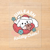 Kersthond in Santa Hat - Vakantie Cheer voor huisd Acryl Uitnodigingen (Voorkant)