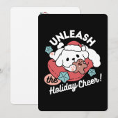 Kersthond in Santa Hat - Vakantie Cheer voor huisd Bedankkaart (Voorkant / Achterkant)