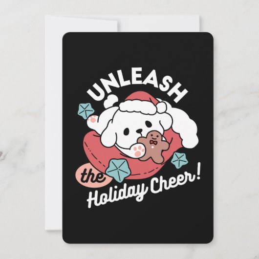 Kersthond in Santa Hat - Vakantie Cheer voor huisd Bedankkaart (Voorkant)