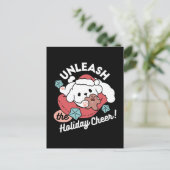 Kersthond in Santa Hat - Vakantie Cheer voor huisd Briefkaart (Staand voorkant)