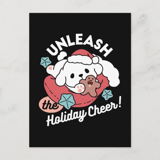 Kersthond in Santa Hat - Vakantie Cheer voor huisd Briefkaart (Voorkant)