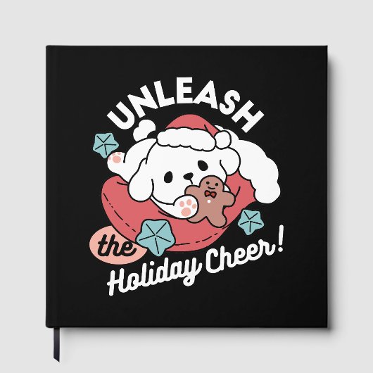 Kersthond in Santa Hat - Vakantie Cheer voor huisd Gastenboek (Voorkant)