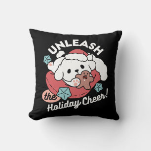 Kersthond in Santa Hat - Vakantie Cheer voor huisd Kussen