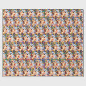 Kersthond in verwarde lichten cadeaupapier (Vlak)