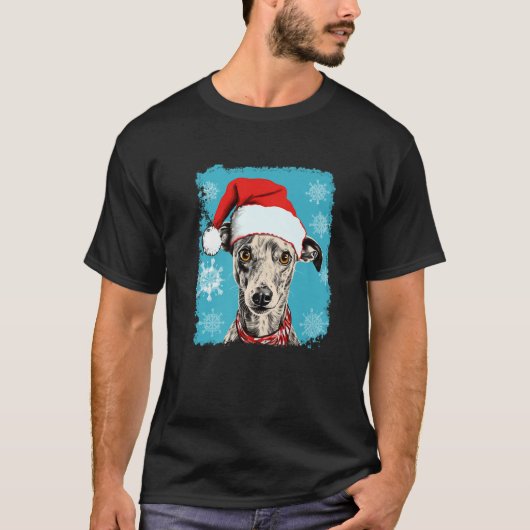 Kersthond Italiaanse Greyhound Premium T-shirt (Voorkant)