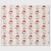 Kersthond Jack Russell Santa Hat Cadeaupapier (Vlak)