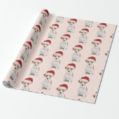 Kersthond Jack Russell Santa Hat Cadeaupapier (Uitgerold)