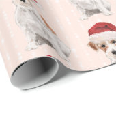 Kersthond Jack Russell Santa Hat Cadeaupapier (Rol Hoek)