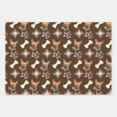 Kersthond Kandy Cane Snowflake Pattern Inpakpapier Vel (Voorkant 2)