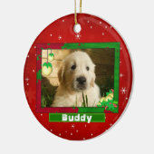 Kersthond Kat Foto: Cute Red Keramisch Ornament (Links)