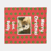 Kersthond Kat papa Mam Pet Love Foto Fleece Deken (Voorkant (Horizontaal))