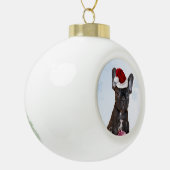 Kersthond Keramische Bal Ornament (Links)