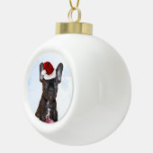 Kersthond Keramische Bal Ornament (Rechts)