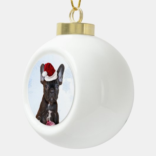 Kersthond Keramische Bal Ornament (Rechts)