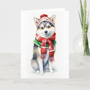 Kersthond, Kerst Hond, HOLIDAYHOND Feestdagen Kaart