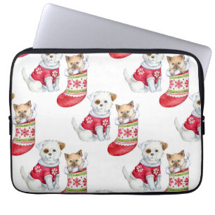 Kersthond & Kerstkat Laptop Sleeve
