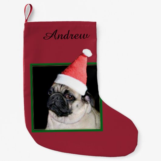 kersthond kleine kerstsok (Voorkant)