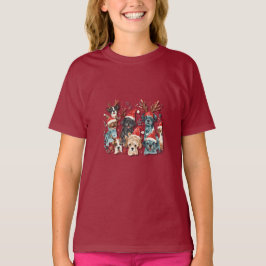 Kersthond Lijn Kunst T-Shirt | Minimalistische Vak
