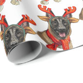 Kersthond Malinois Cadeaupapier (Rol Hoek)