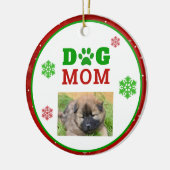 Kersthond Mam Pauw Print Snowflake Foto Keramisch Ornament (Links)