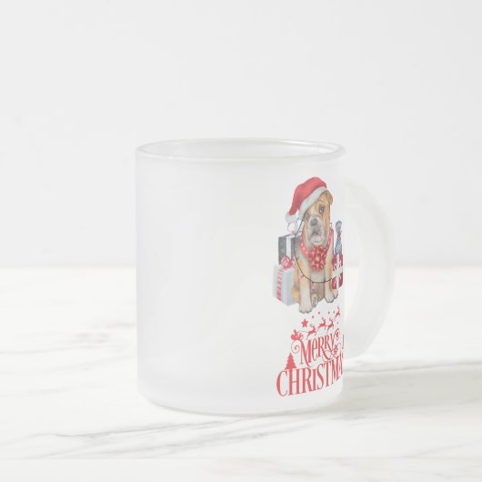 kersthond matglas koffiemok (Voorkant rechts)