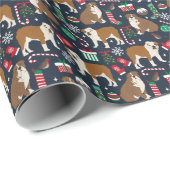 Kersthond met bulldog cadeaupapier (Rol Hoek)