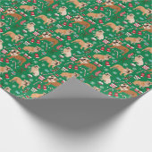 Kersthond met Bulldog Cadeaupapier (Hoek)