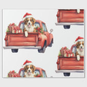 Kersthond met cadeaus inpakpapier (Vlak)