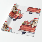 Kersthond met cadeaus inpakpapier (Uitgerold)