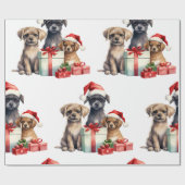 Kersthond met cadeaus inpakpapier (Vlak)