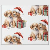 Kersthond met cadeaus inpakpapier (Vlak)