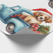 Kersthond met cadeaus inpakpapier (Hoek)