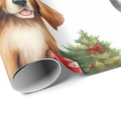 Kersthond met cadeaus inpakpapier (Rol Hoek)