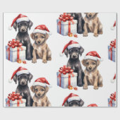 Kersthond met cadeaus inpakpapier (Vlak)
